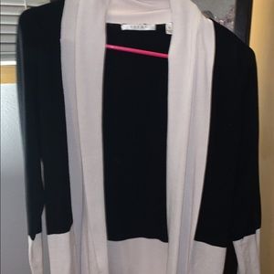 Black and white block cardigan